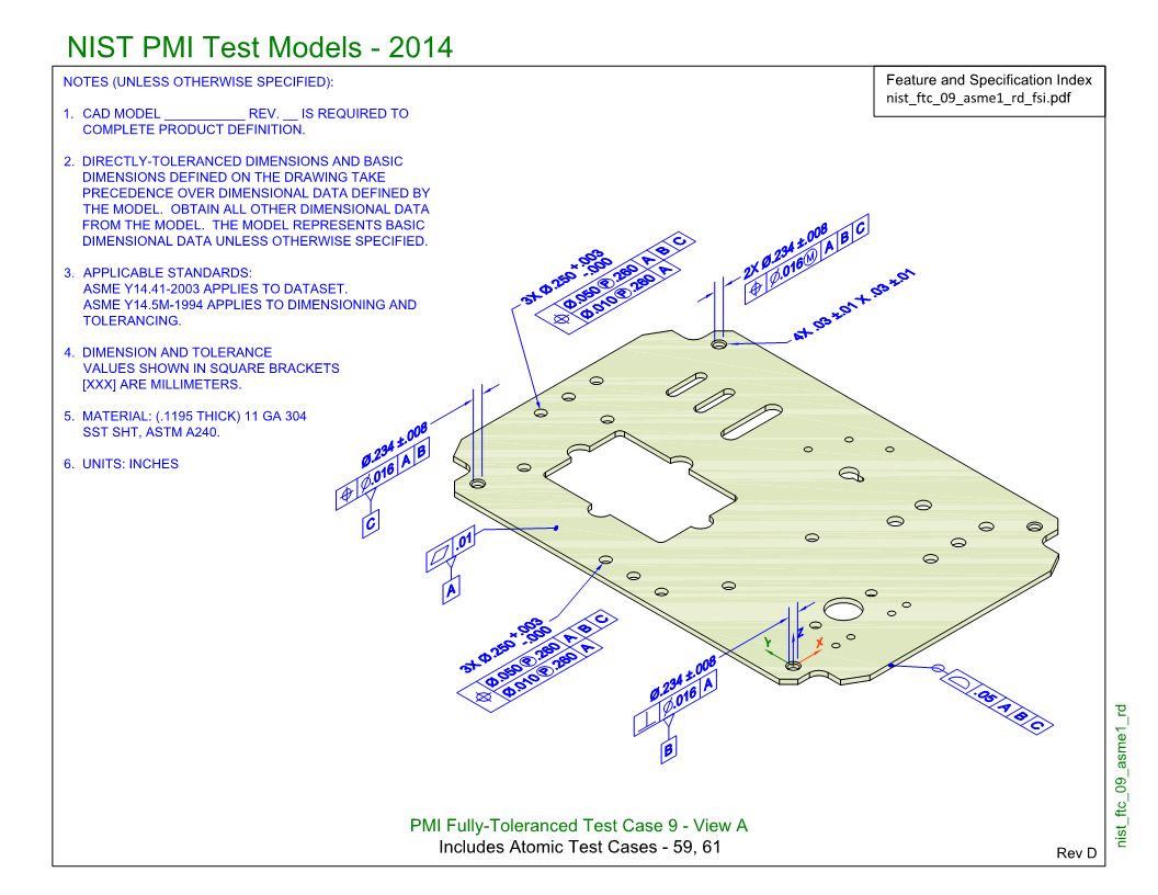 PMI (NIST FTC-09): Semantic PMI Representation / Tessellated PMI Presentation / Persistent Element ID